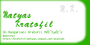 matyas kratofil business card